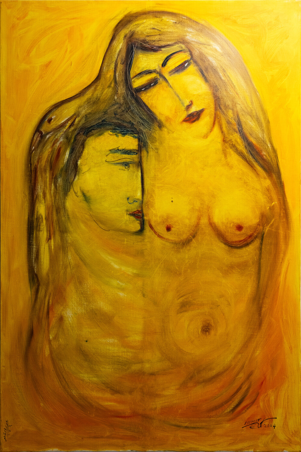 Liebende I  Lovers Issmat Abdulkader Original painting for sale