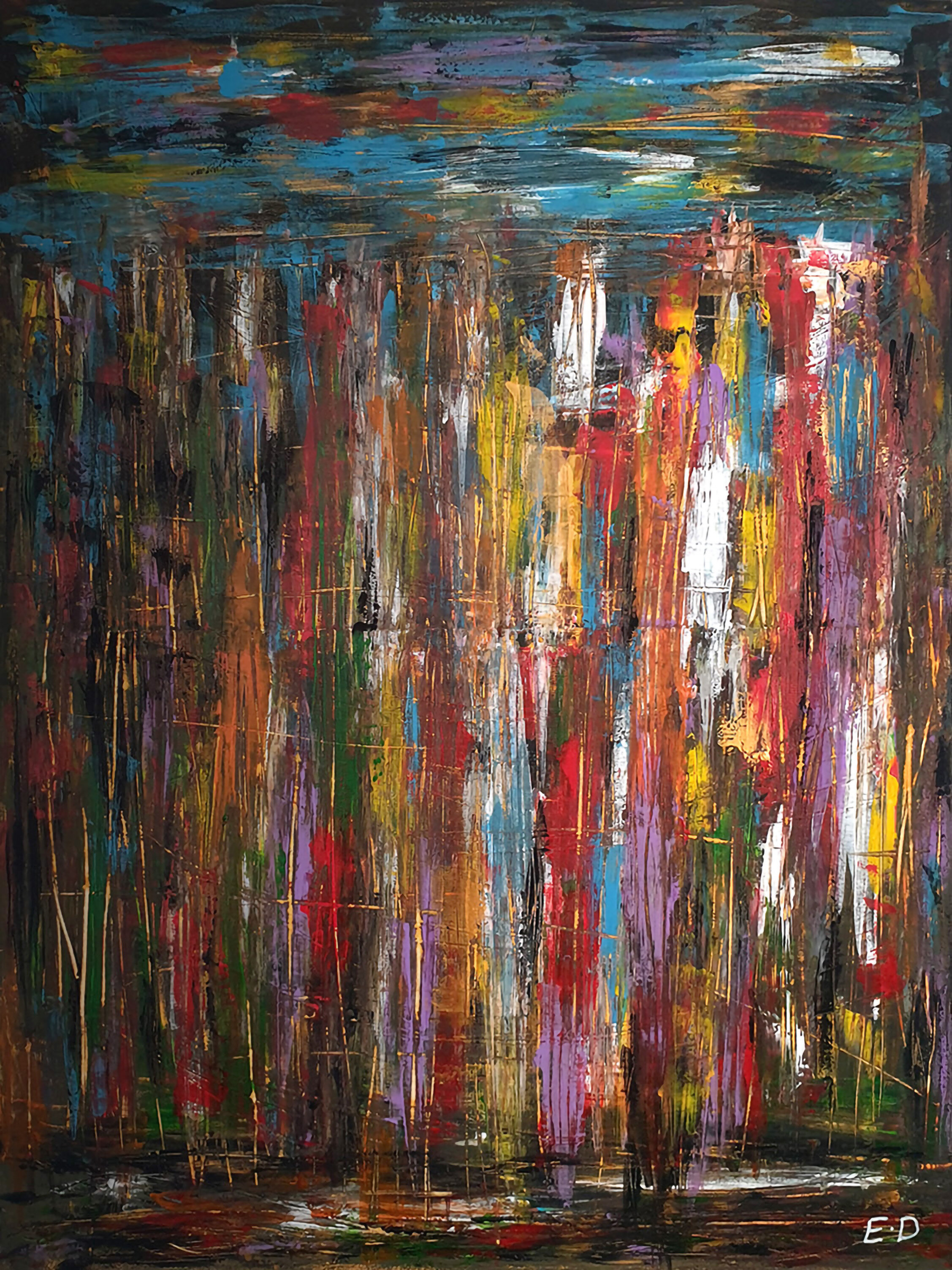 "Neon Lights of New York | Series: The Shape Of Sound - 002/09" Painting