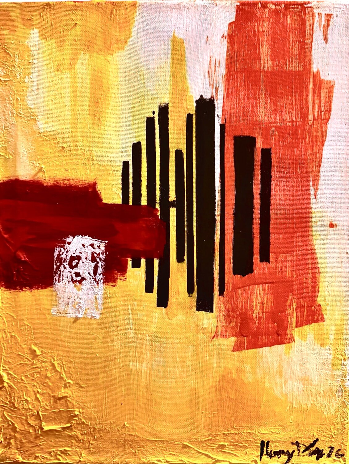 Manhattan’s henge Henry Diaz Original painting for sale