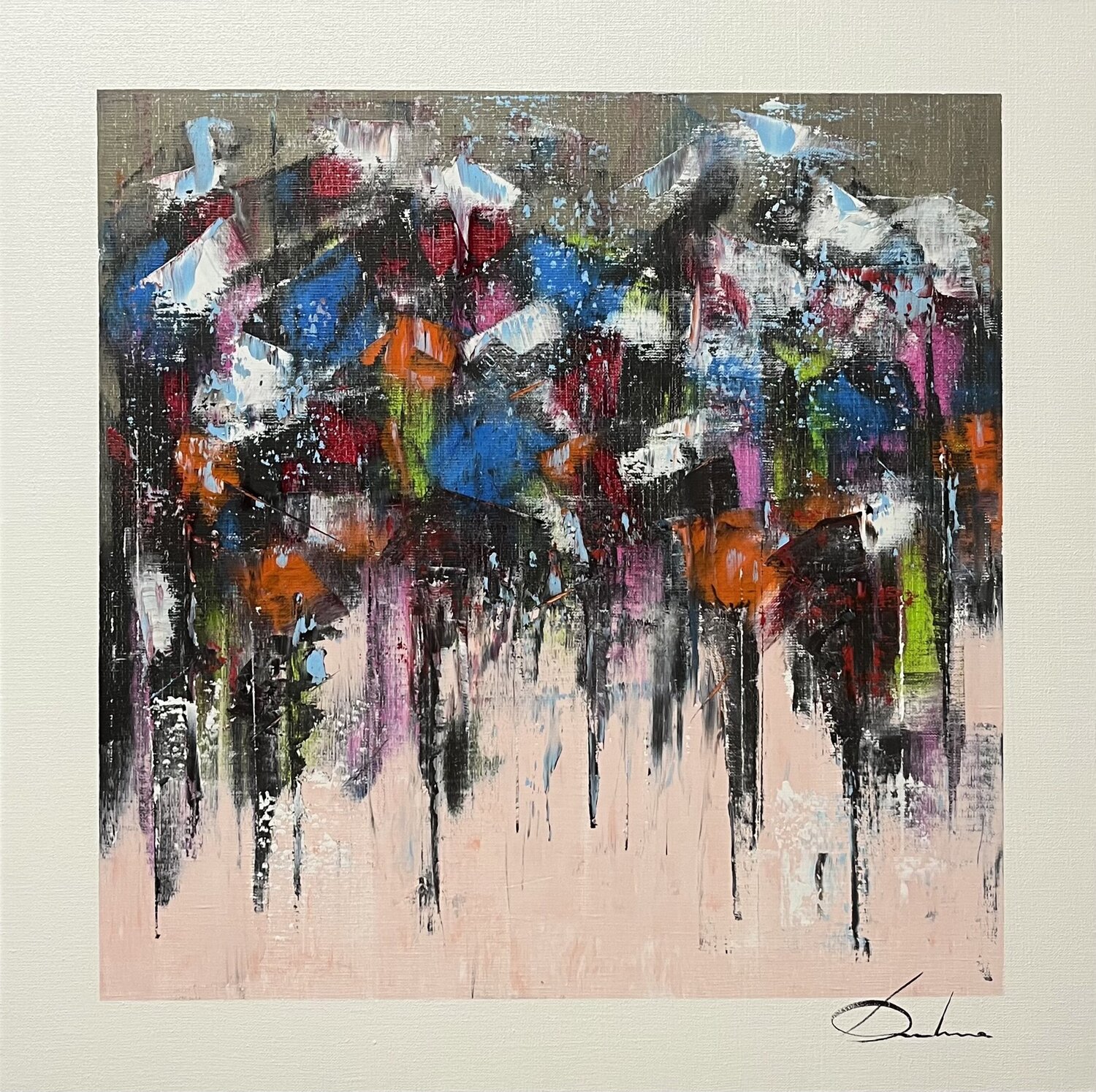 PLUIE ABSTRAITE Richard Dubure Original painting for sale