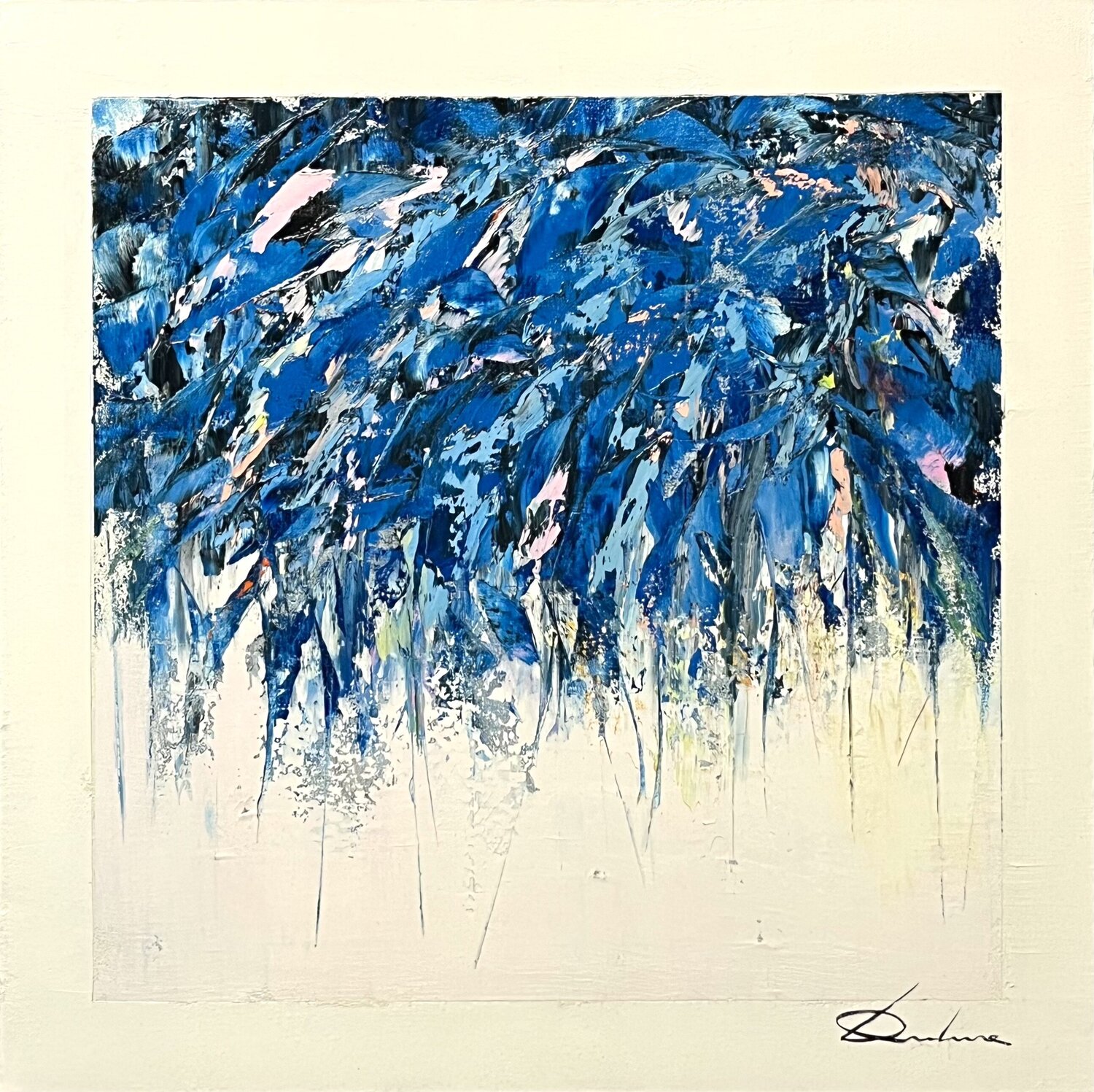 JARDIN BLEU ( ou Nuances) Richard Dubure Original painting for sale