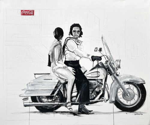 ELVIS, HARLEY by Andreas Bartsch, Painting for Sale on Select