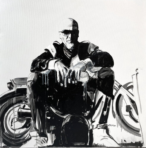 ME AND XS 650 by Andreas Bartsch, Painting for Sale on Select