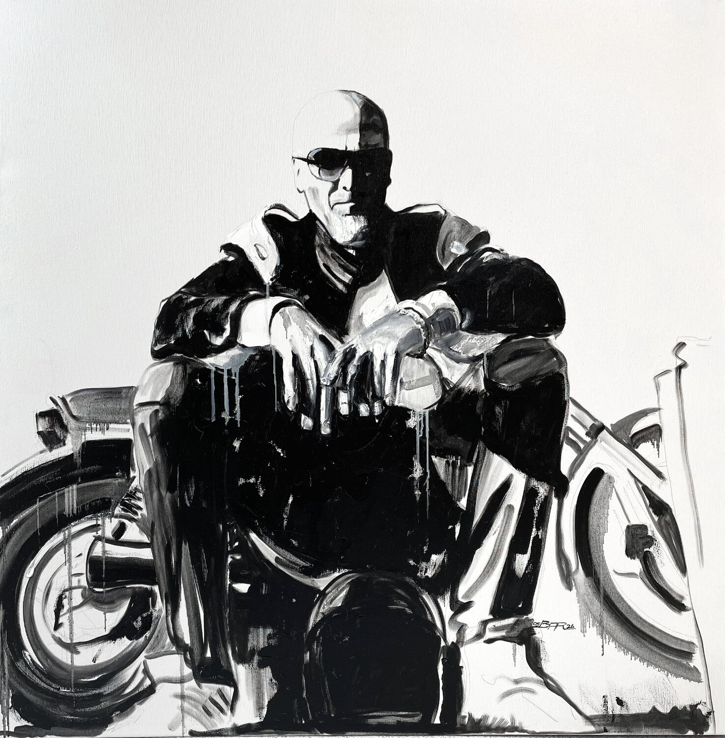 ME AND XS 650 Andreas Bartsch Original painting for sale