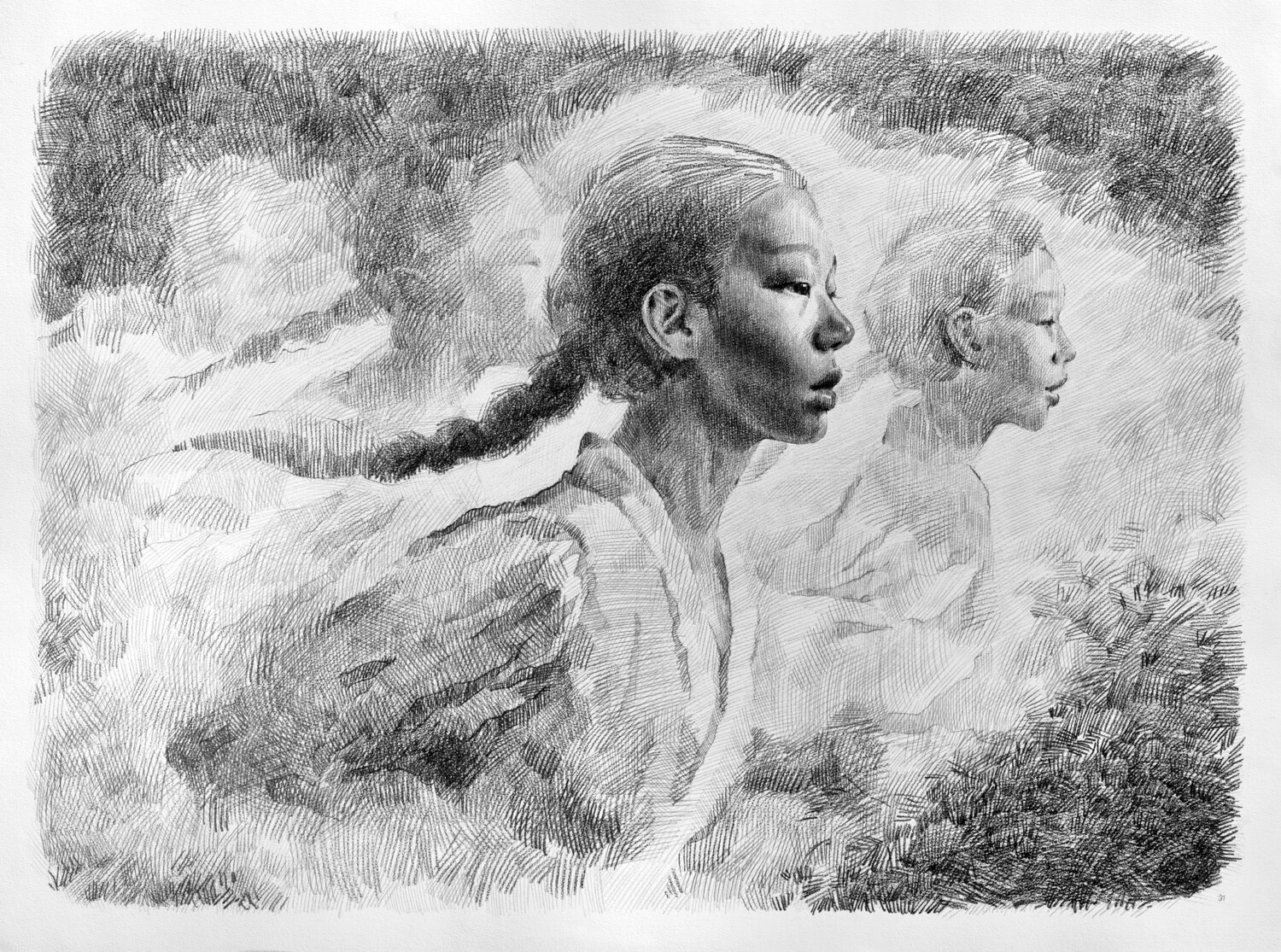Striving or Fleeing Marina Ogai Drawing for sale