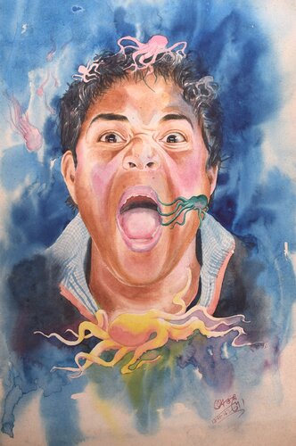 Self Portrait by Ajoy Dey, Painting for Sale on Select
