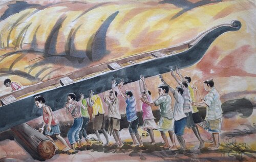 Strength in Unity by Ajoy Dey, Painting for Sale on Select