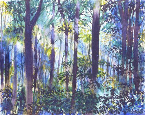 Shades of the Forest by Ajoy Dey, Painting for Sale on Select