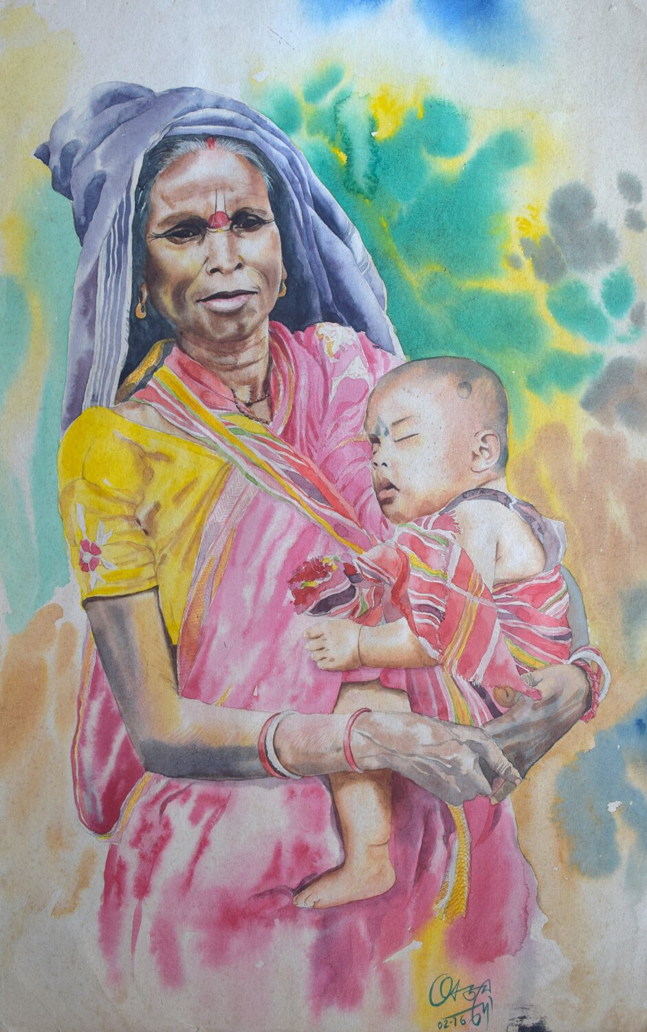 Affection Ajoy Dey Original painting for sale