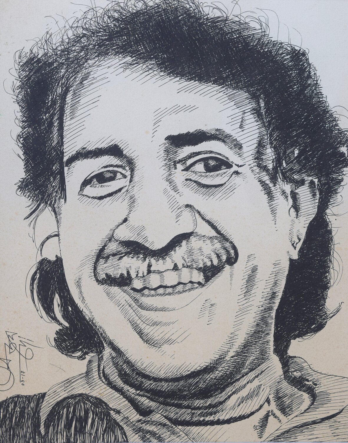 Kalika Prasad Bhattacharjee (Indian Folk Singer) Ajoy Dey Original painting for sale
