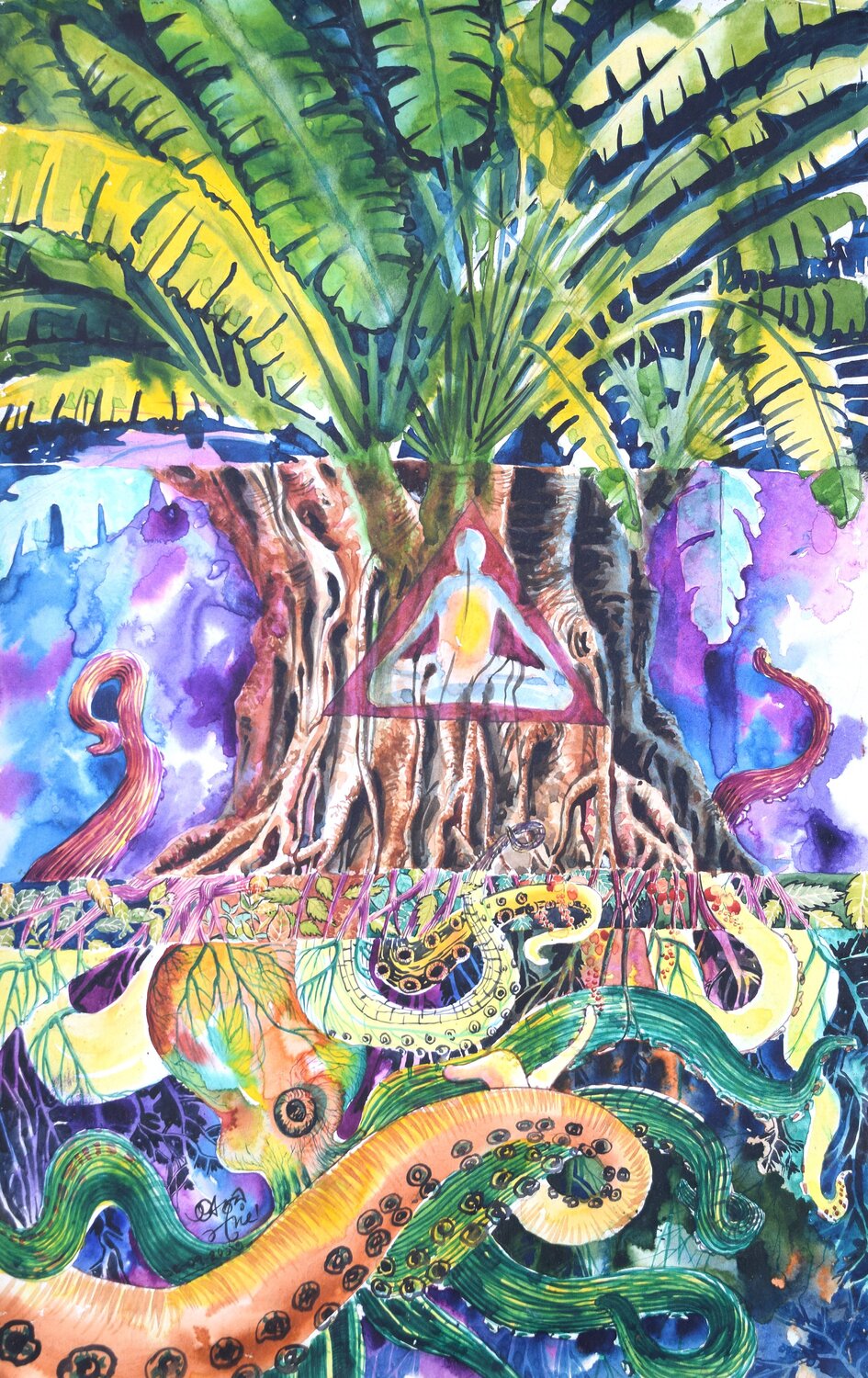 Nature and the Inner Soul Ajoy Dey Original painting for sale
