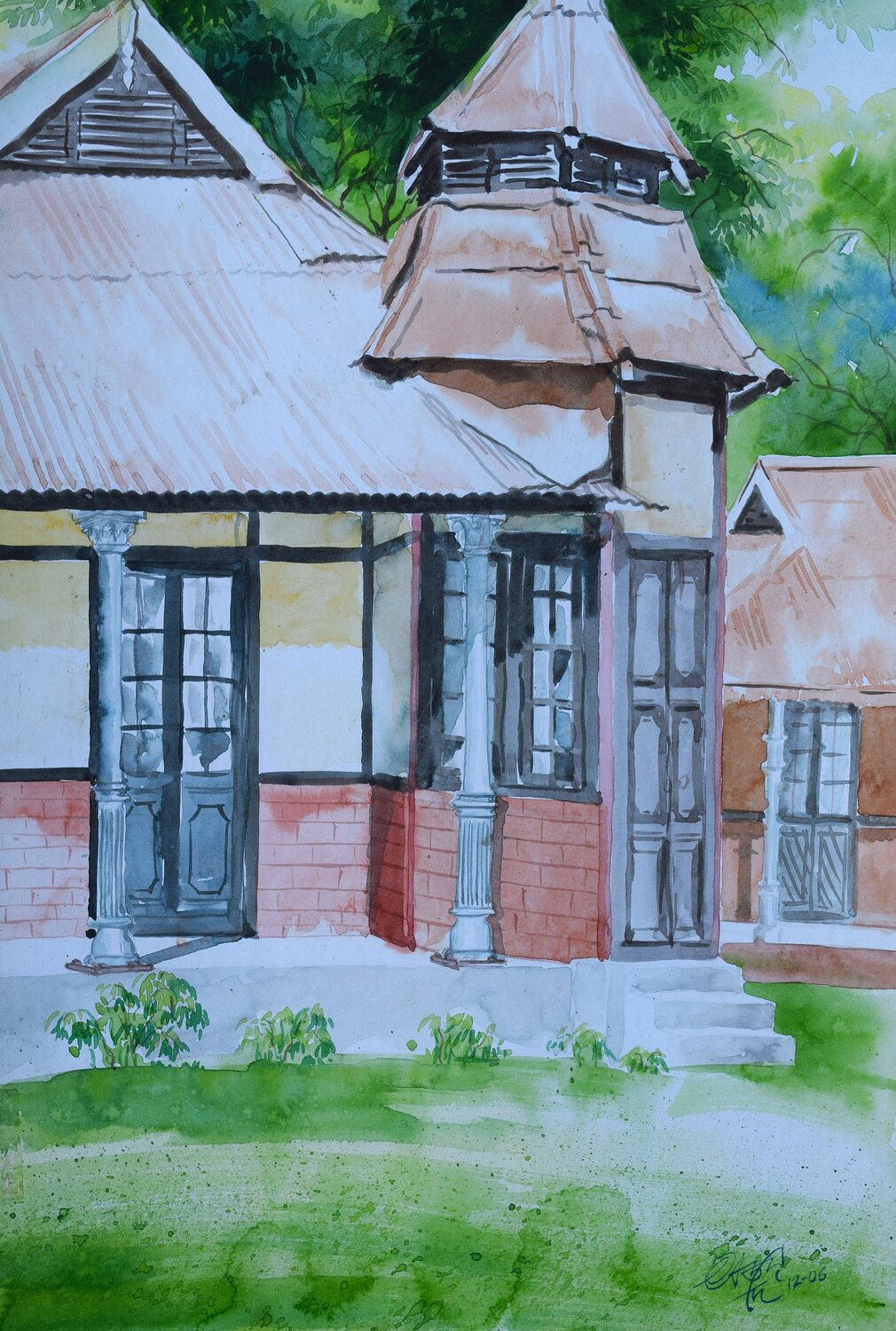 The Fairytale Cottage Ajoy Dey Original painting for sale