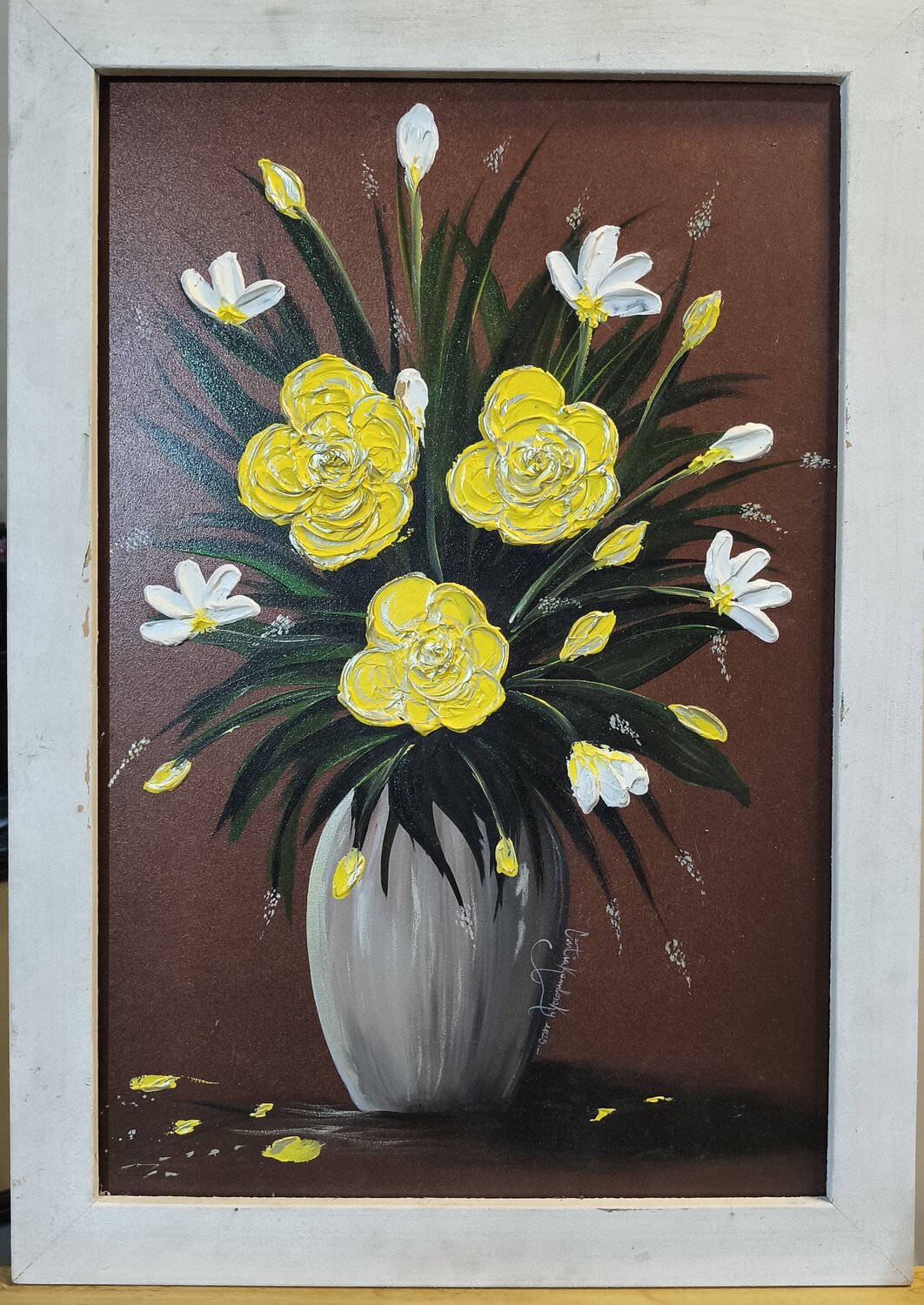 Flores del jardín Cintia Kamlovsky Original painting for sale