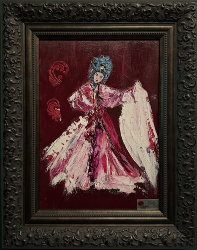 Akai Hana — Red Flower Oil Painting by Ozlem Karaer, Painting for Sale on Select