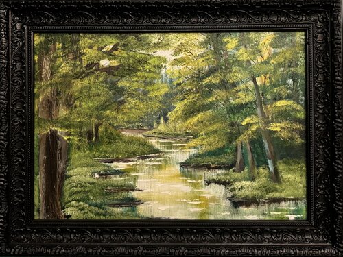 The Silent Mirror of the Forest by Ozlem Karaer, Painting for Sale on Select
