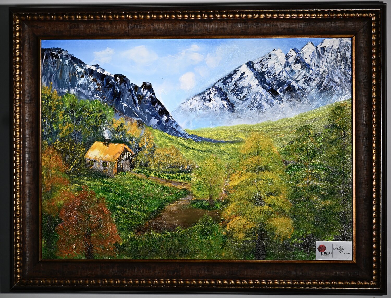 Mudbrick House on the Snowy Mountain Ozlem Karaer Original painting for sale