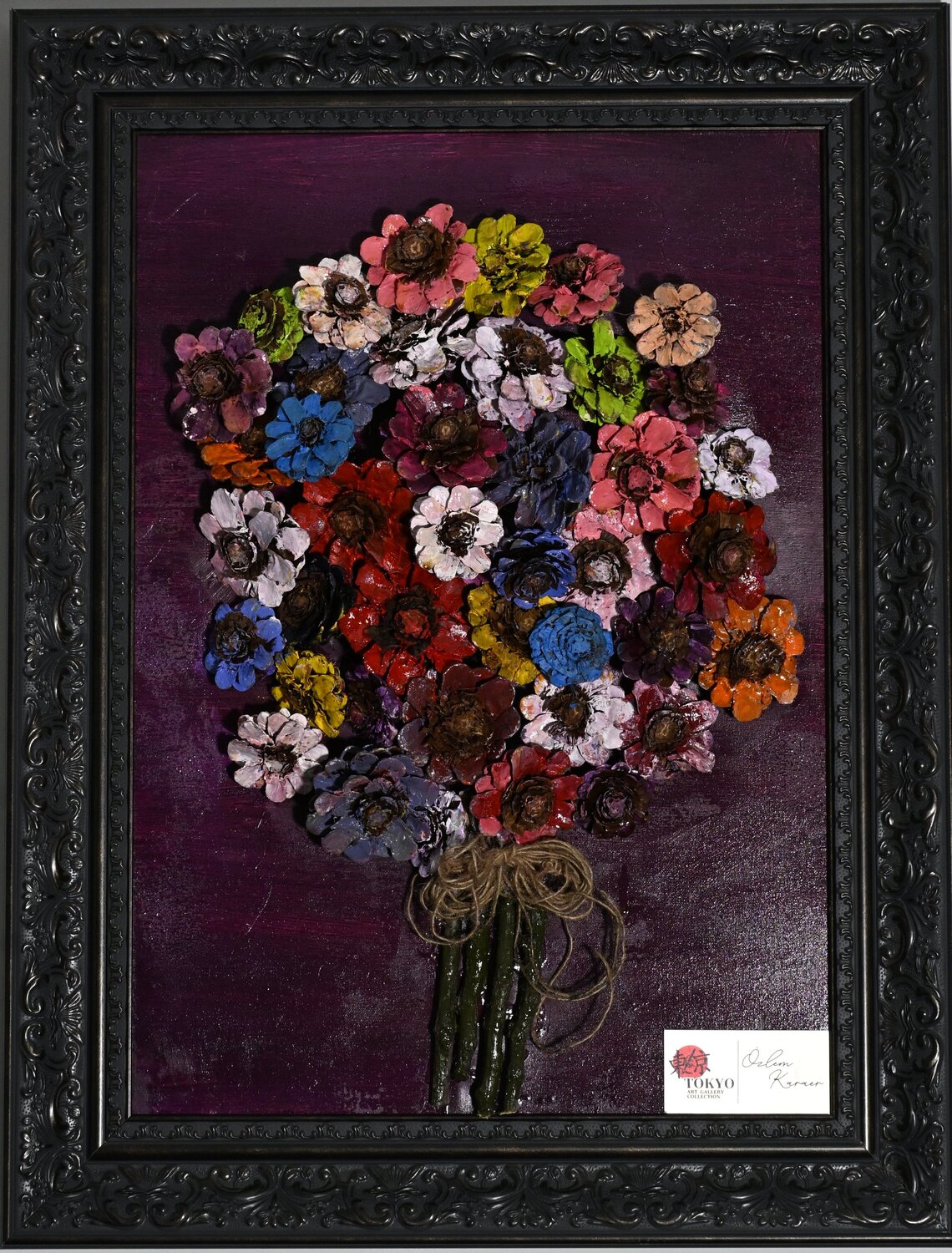 Colorful Flower Bouquet Ozlem Karaer Original painting for sale