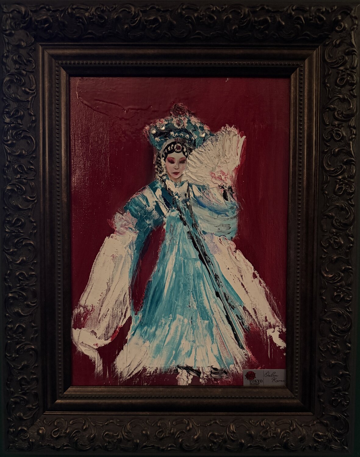 Aoi Hana — Blue Flower Oil Painting Ozlem Karaer Original painting for sale