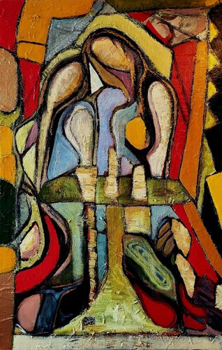 La table verte von Dominique Gaboriau, Malerei kaufen auf Select