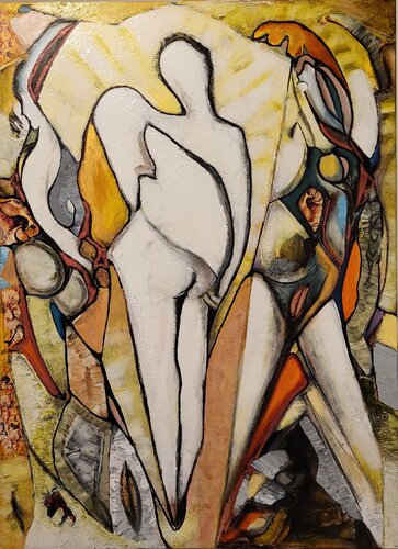 Adam et Eve redécouvrent l'art pariétal von Dominique Gaboriau, Malerei kaufen auf Select