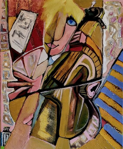 Le violoncelliste est un violoncelliste von Dominique Gaboriau, Malerei kaufen auf Select