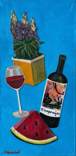 In vino veritas by Olga Afanasiadi, Painting for Sale on Select