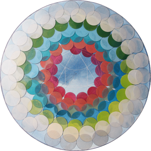 Time flows with holy heptagon_180622 by Soo Youn Kim, Painting for Sale on Select