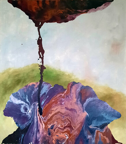 Das Wasser und grüne Erde by Soo Youn Kim, Painting for Sale on Select