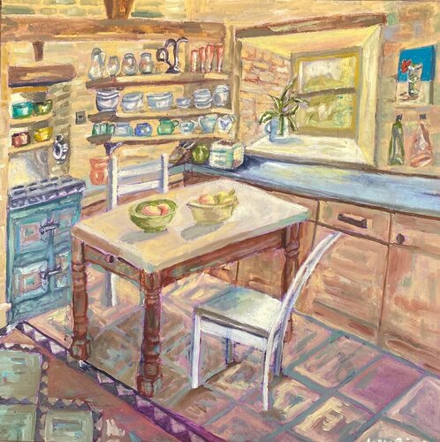 La Cocina - The Kitchen by Loreto Zuñiga Ziliani, Painting for Sale on Select