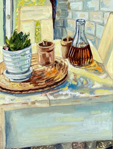 La Mesa - The Table by Loreto Zuñiga Ziliani, Painting for Sale on Select
