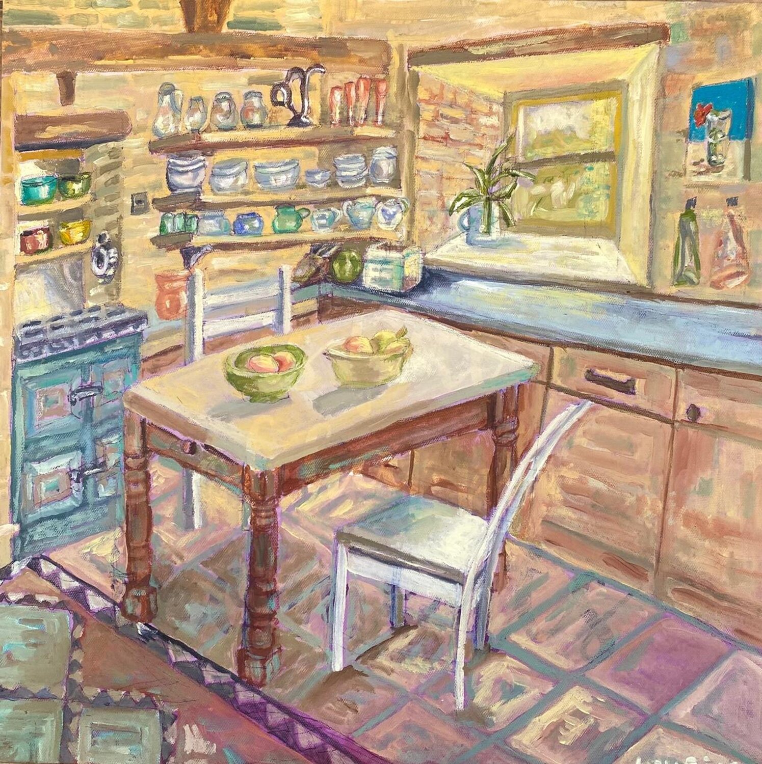 La Cocina - The Kitchen Loreto Zuñiga Ziliani Original painting for sale