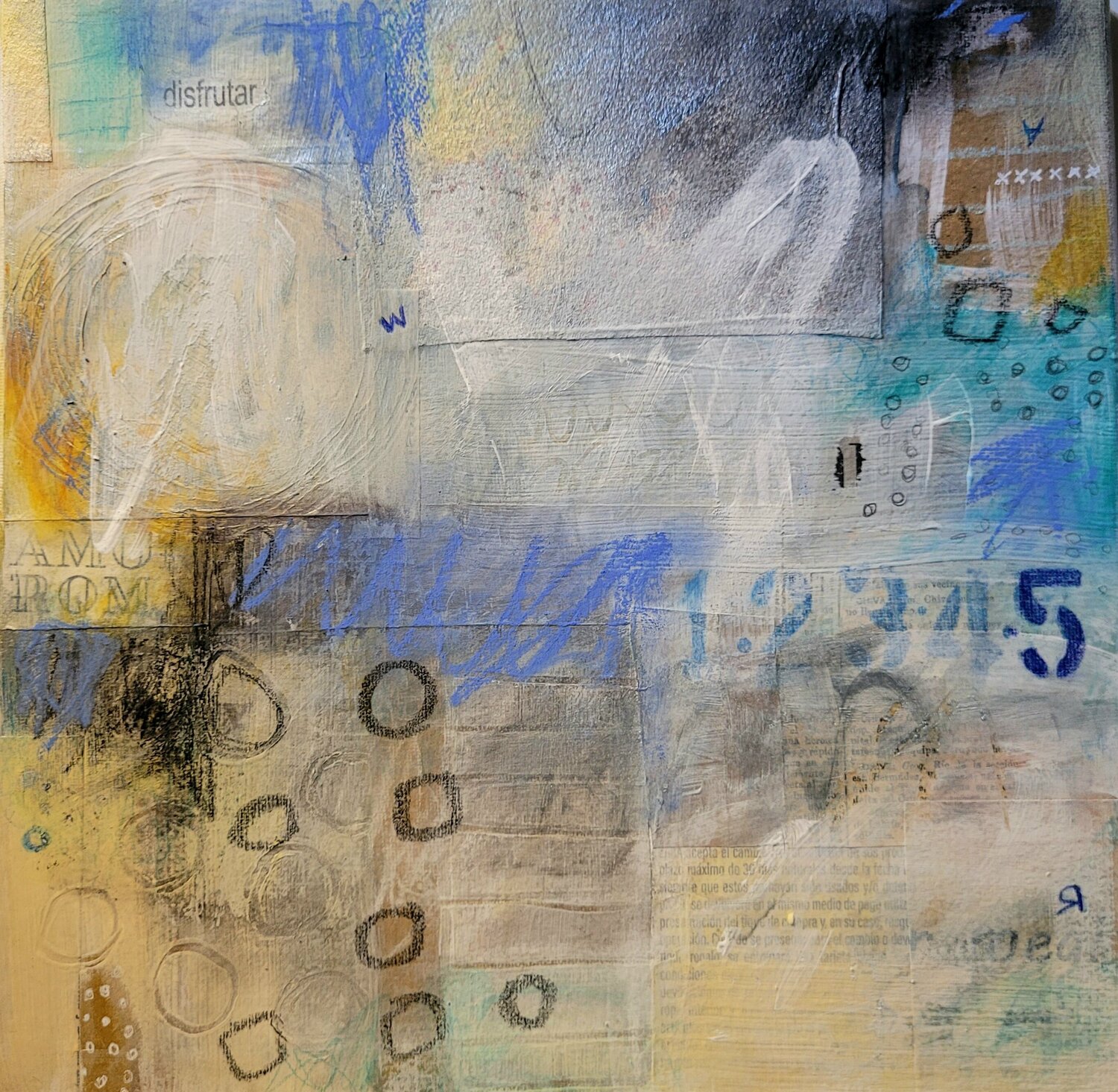 Numeros azules Deborah Jabif Originalgemälde zu verkaufen