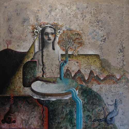 Domina del ricamo Aurorale by Octavia Monaco, Painting for Sale on Select