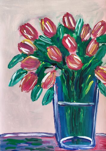 Morning tulips von Natalya Mougenot, Malerei kaufen auf Select