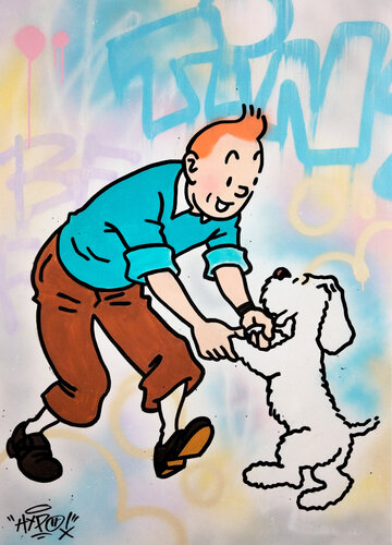 Tintin & Milou von Hipo (Alessio Hassan Ali), Malerei kaufen auf Select