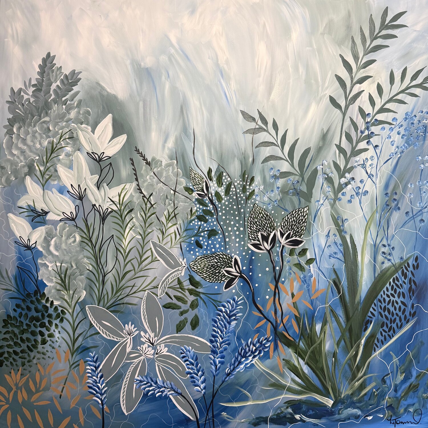 WHISPERS OF BLUE Lyn Townsend Original painting for sale