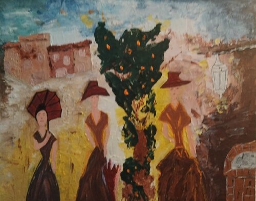 Les demoiselles d' Uzès von Claudie Savelli- claudio, Malerei kaufen auf Select