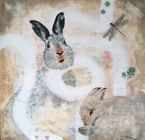 Bunny run von Afke Van Mansum, Malerei kaufen auf Select
