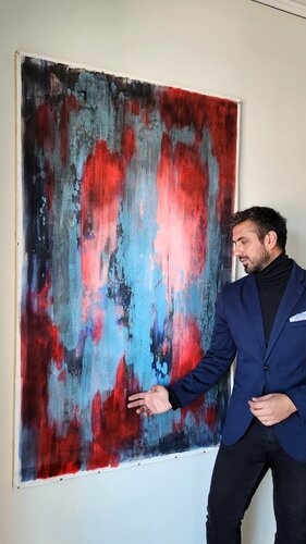REFLECTION I - Large Original Contemporary Abstract Painting von Alessandro Criscito, Malerei kaufen auf Select