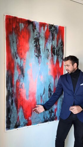 REFLECTION II - Large Original Contemporary Abstract Painting by Alessandro Criscito, Painting for Sale on Select