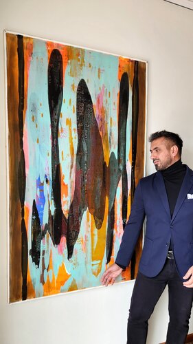 CLASH - Large Original Contemporary Abstract Painting by Alessandro Criscito, Painting for Sale on Select