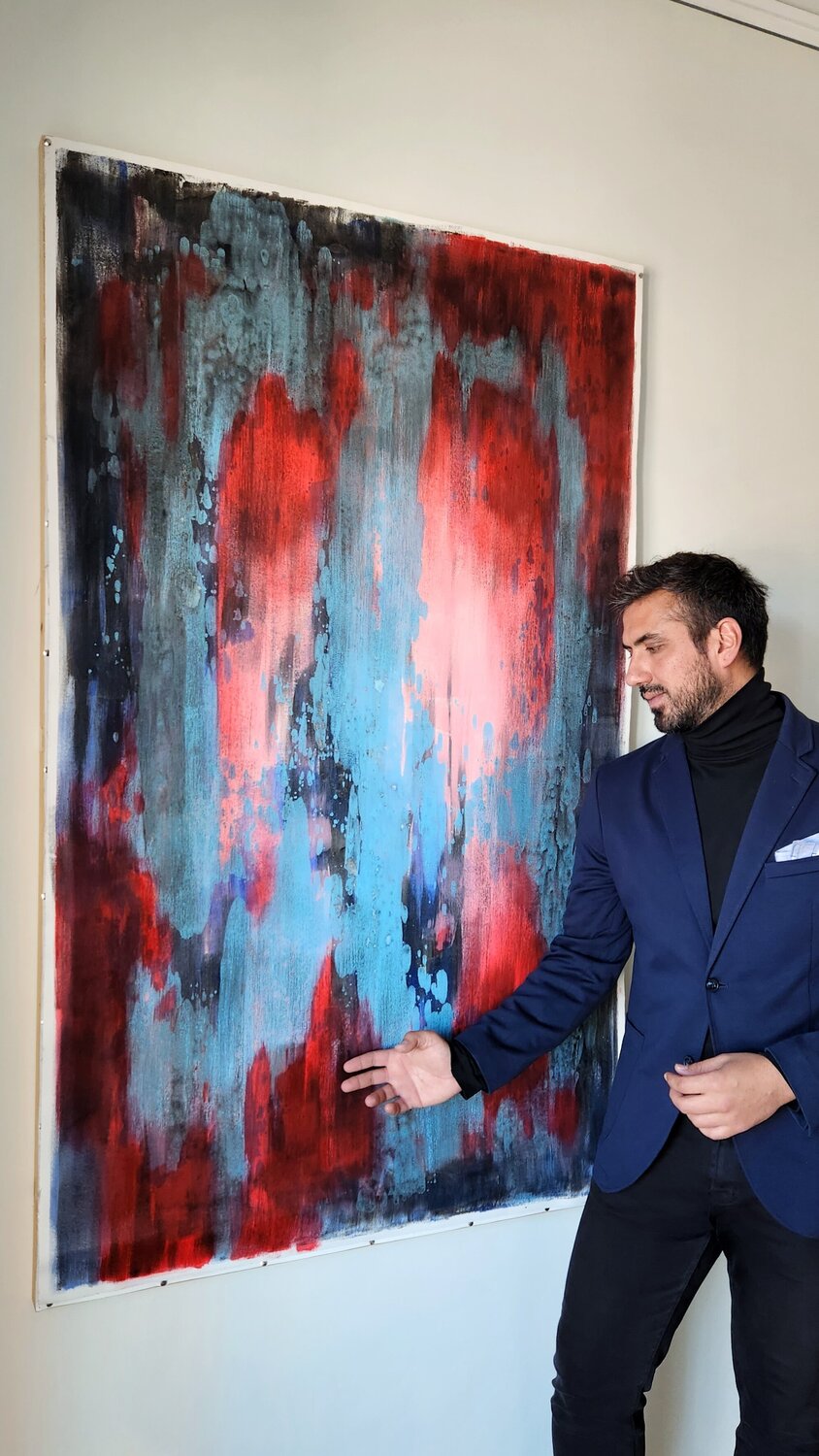 REFLECTION I - Large Original Contemporary Abstract Painting Alessandro Criscito Originalgemälde zu verkaufen