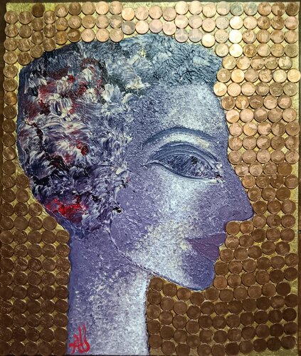 Violette Au Coeur by Armelle GIROUARD, Painting for Sale on Select