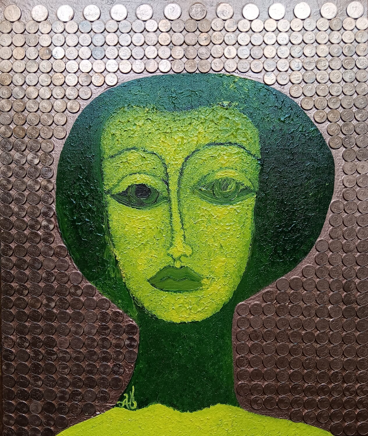 De Cuivre et d'Art-Gens Armelle GIROUARD Original painting for sale