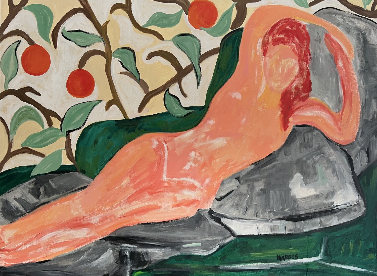 Reclining Nude (After Goya) Anna Marous Originalgemälde zu verkaufen