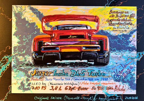 Singer Porsche 911 DLS Turbo von Olaf Kaulen, Malerei kaufen auf Select