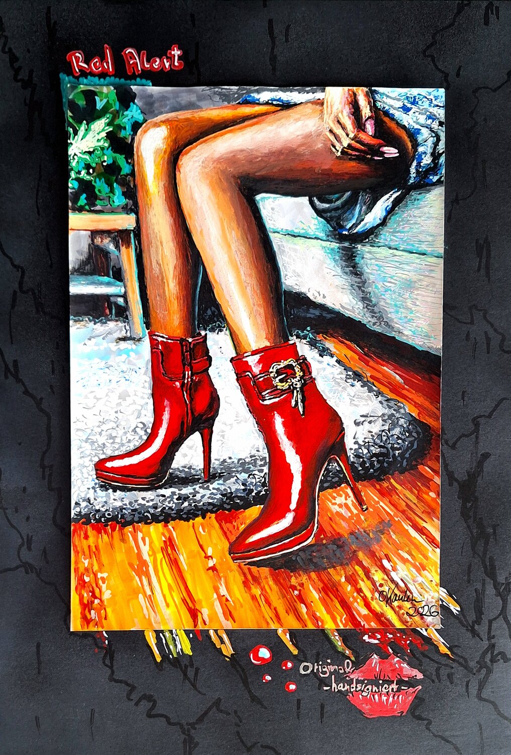 Red Alert Olaf Kaulen Original painting for sale