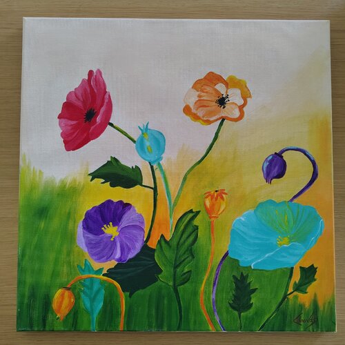 Amapolas de colores von Carmen Cánovas Rodríguez, Malerei kaufen auf Select