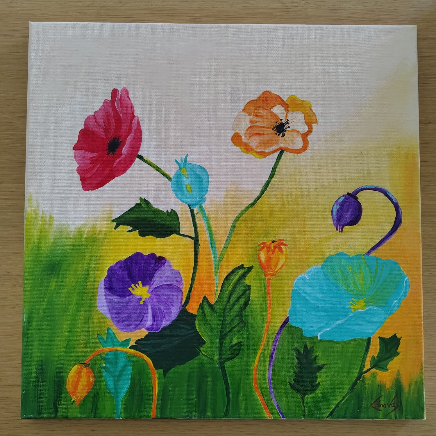 Amapolas de colores Carmen Cánovas Rodríguez Originalgemälde zu verkaufen