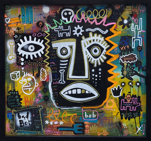 The eye, the dog, his bone & her master by Well Well, Painting for Sale on Select